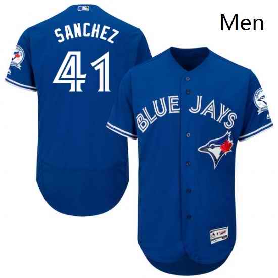 Mens Majestic Toronto Blue Jays 41 Aaron Sanchez Blue Alternate Flex Base Authentic Collection MLB Jersey